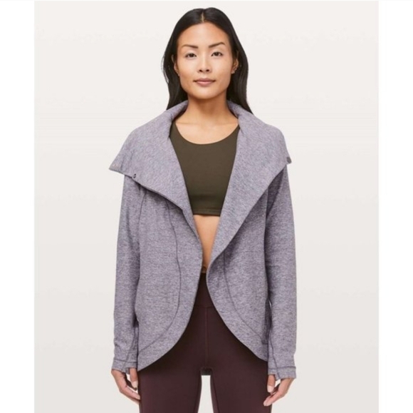 lululemon athletica Sweaters - Lululemon Rulu Rally Wrap Jacket Heathered Graphite Purple Size 4